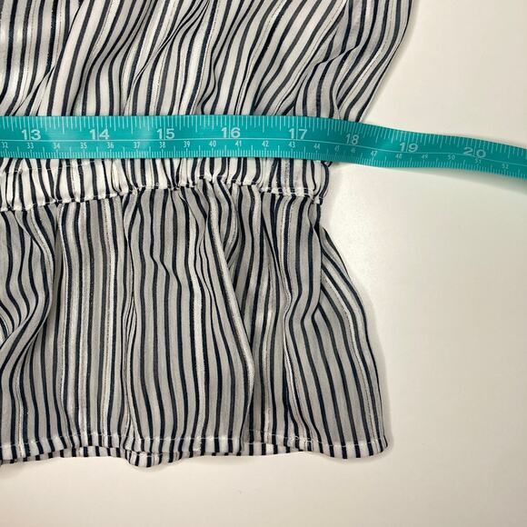 Loft Women's Size Medium Striped Peplum Blouse - Picture 7 of 8